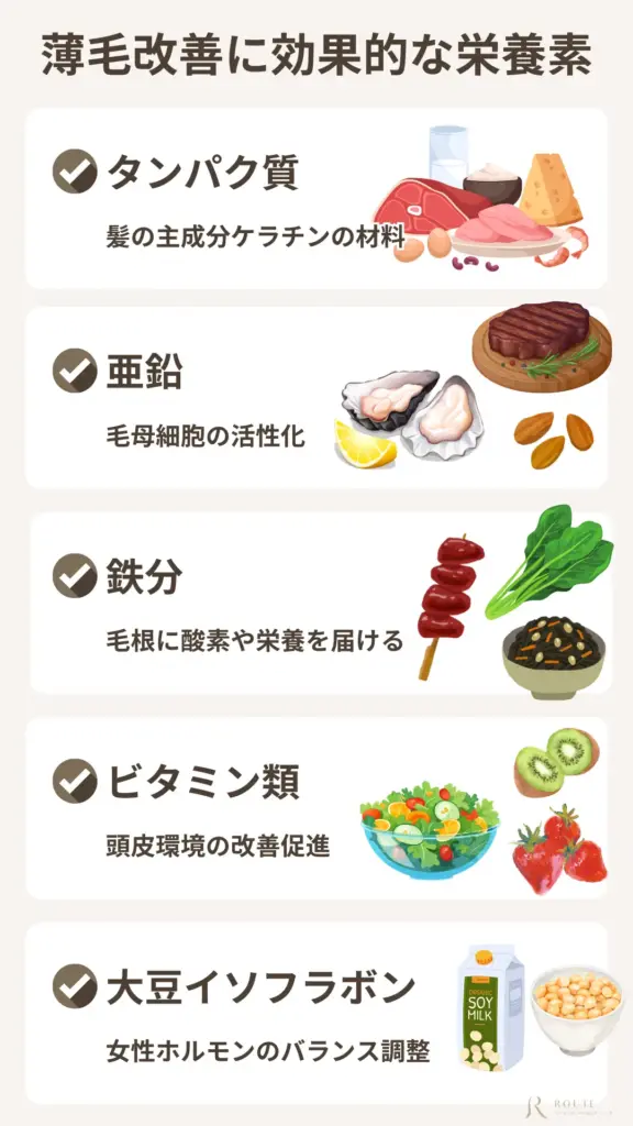 薄毛改善に効果的な栄養素