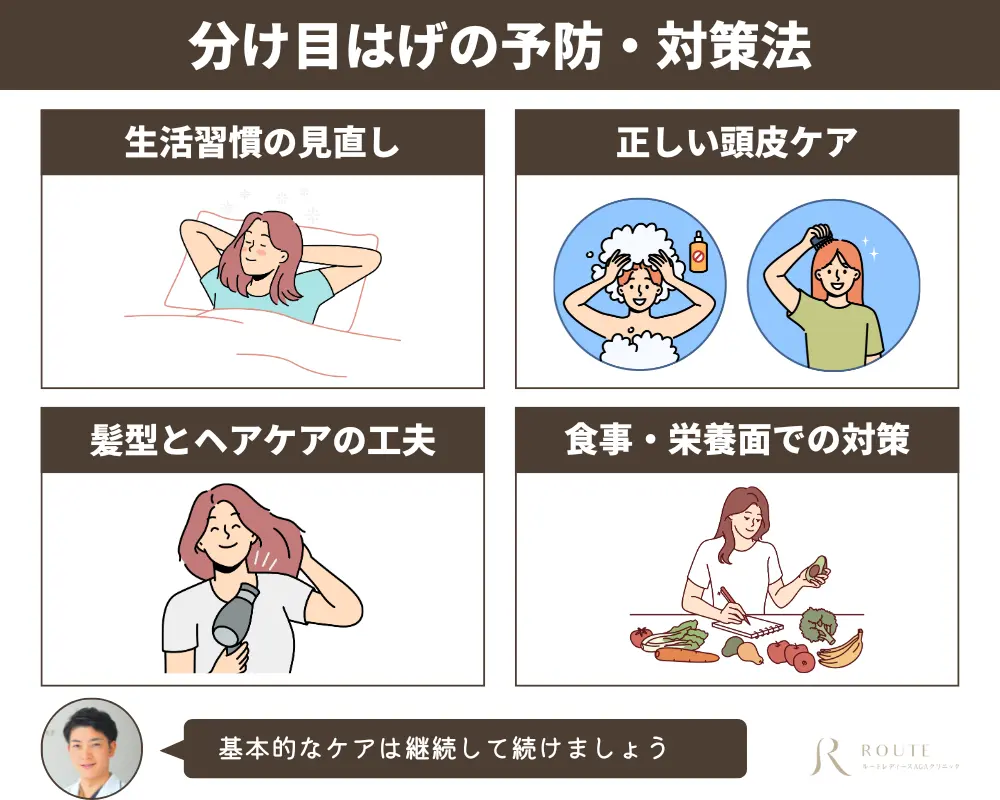 分け目はげの予防・対策法