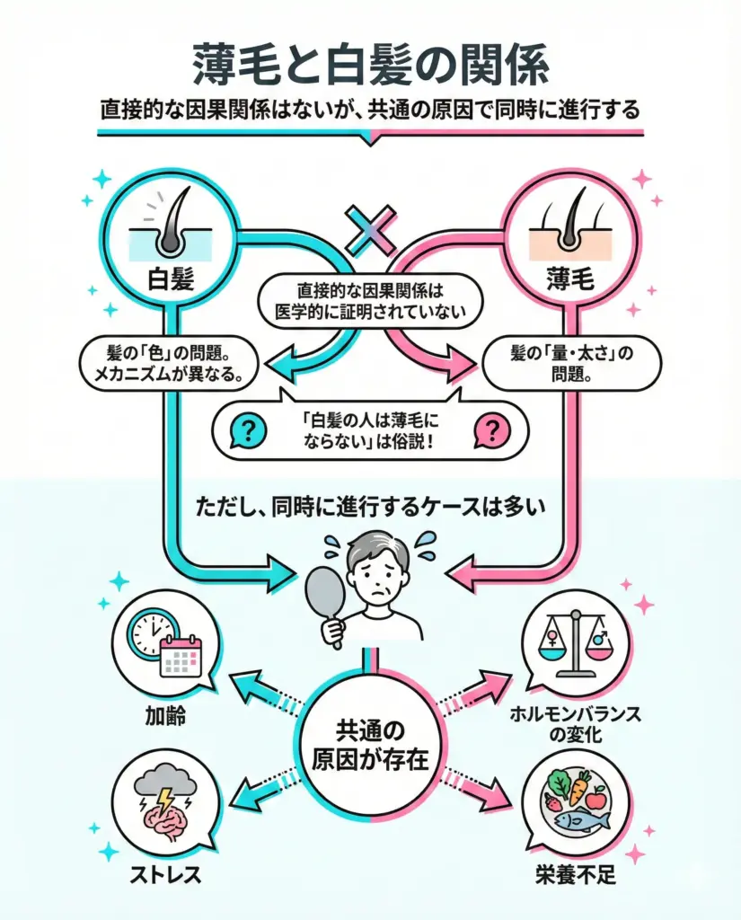 薄毛と白髪の関係