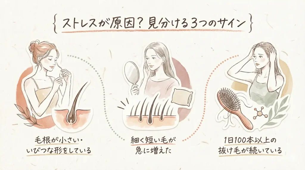 その抜け毛、ストレスが原因？見分ける3つのサイン