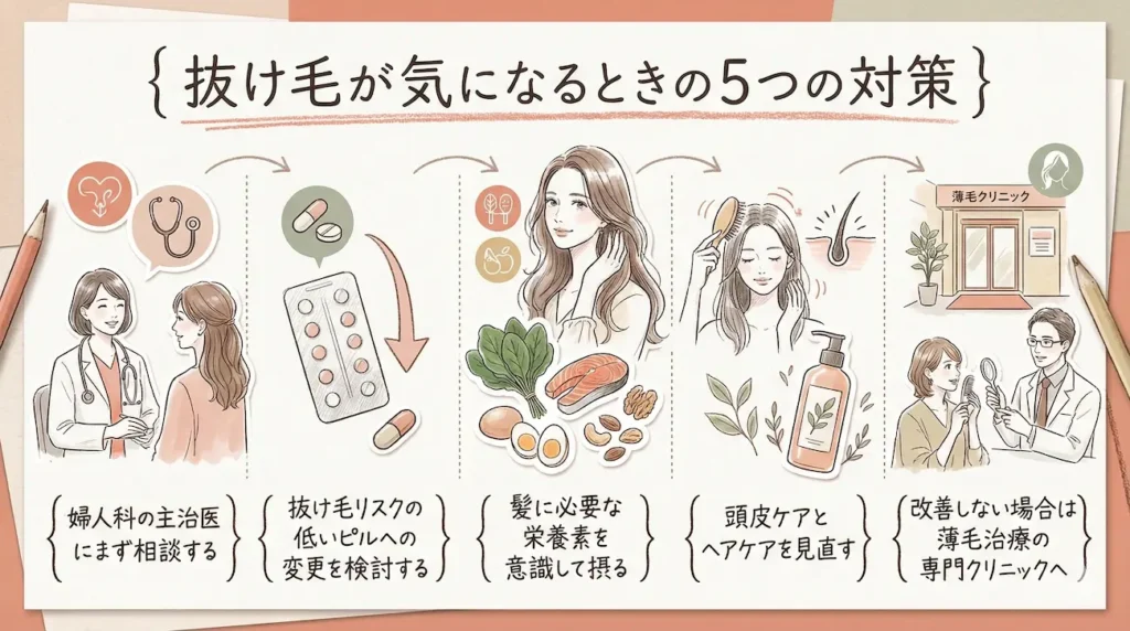 抜け毛が気になるときの5つの対策