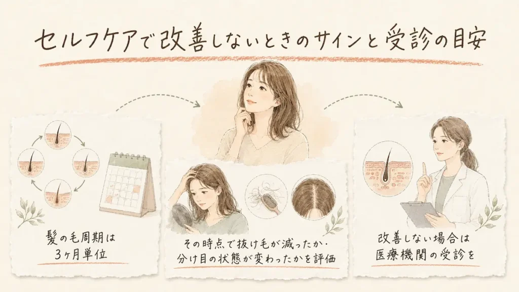 セルフケアで改善しないときのサインと受診の目安